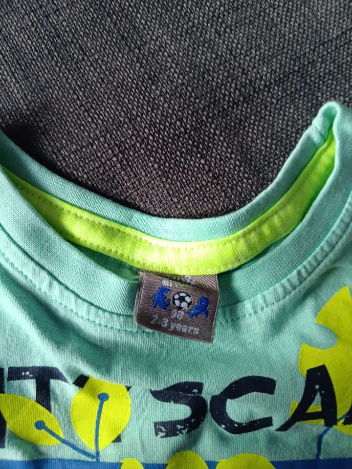 Jungen T-Shirt Türkis Dschungel Grafikdruck Rundhals Kurzarm ,98 - Bild 2 von 3