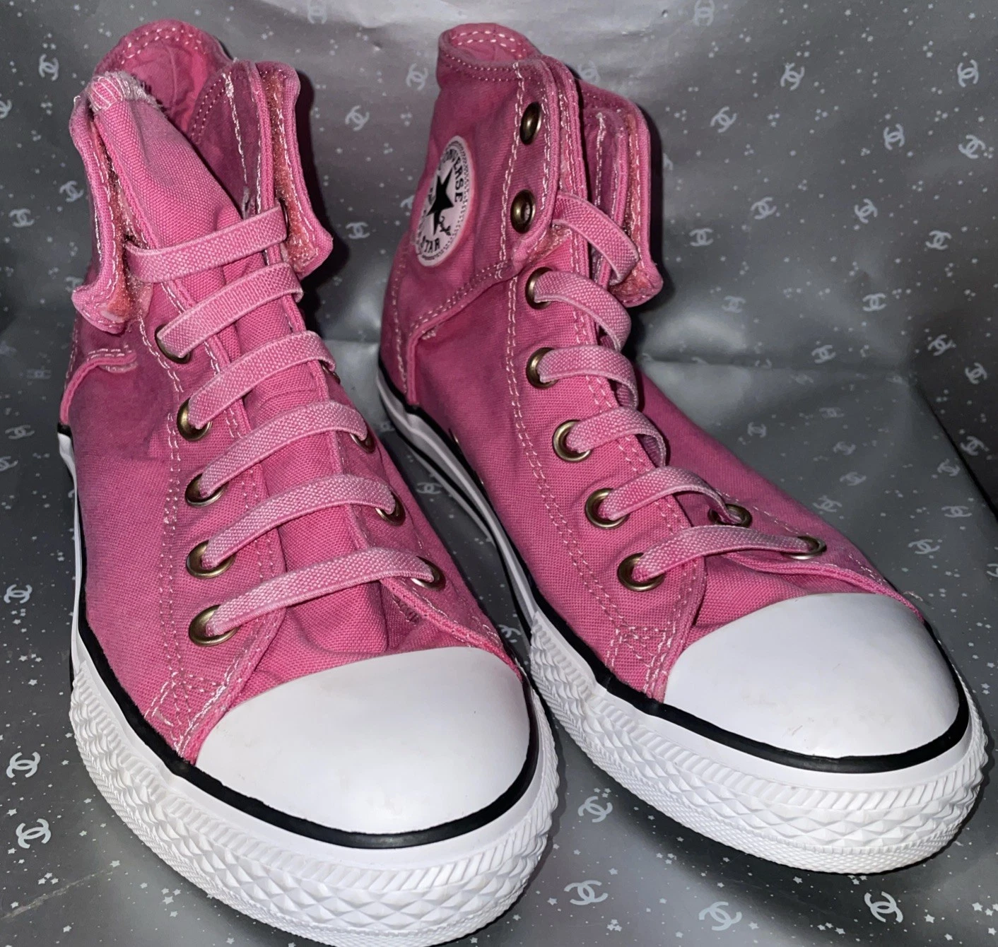 Converse Chuck Taylor All Stars Easy Slip Hook N Loop rosa alte giovani taglia 5 anni