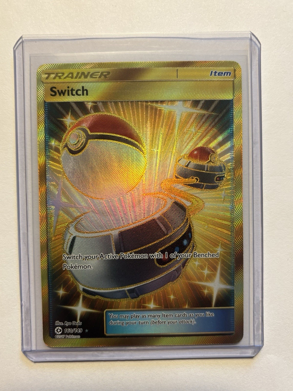 Switch 160/149 Full Art Gold Secret Rare Sun & Moon NM Pokemon TCG 2017