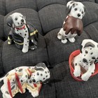 4 Princeton Gallery Dalmation Puppy Dog Fine Porcelain Figurine 1994 Bucket