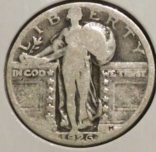 Silver Quarter - Standing Liberty - 1926-D (Old cleaning.  Rev tarnish.) [809]