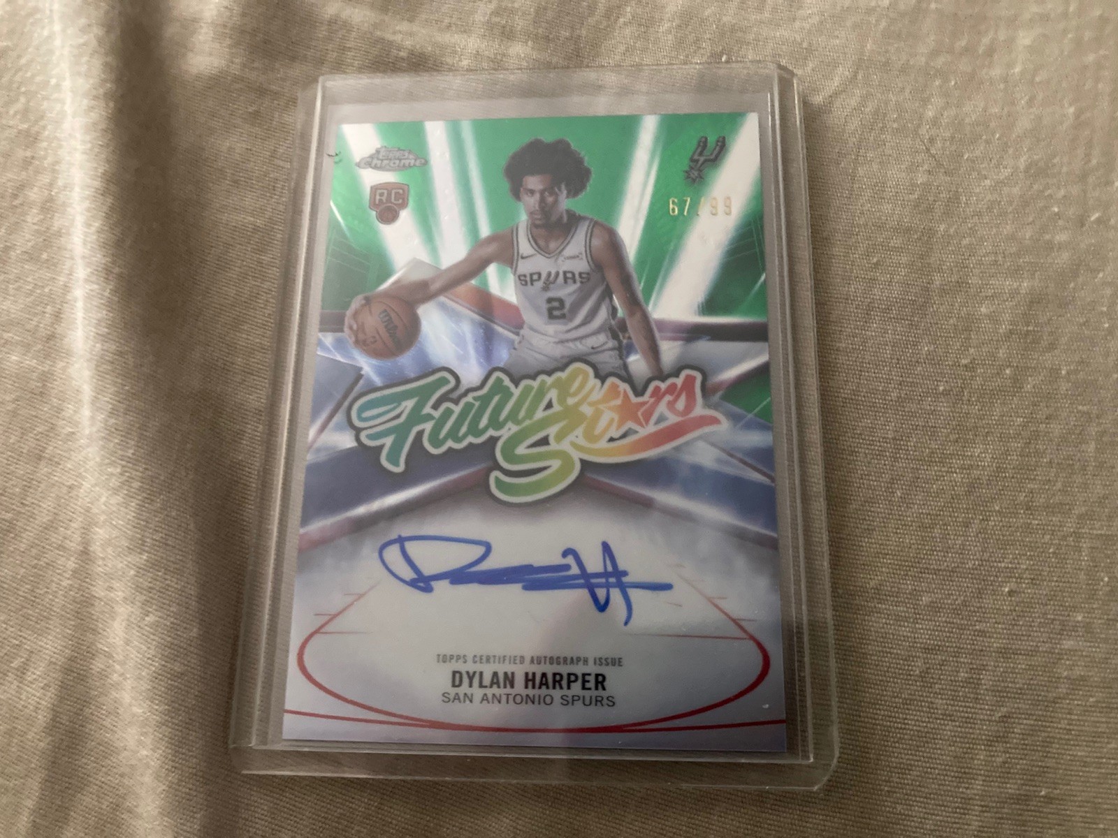 2025-26 Topps Chrome Autograph Dylan Harper Future Stars Green FS-DH 67/99