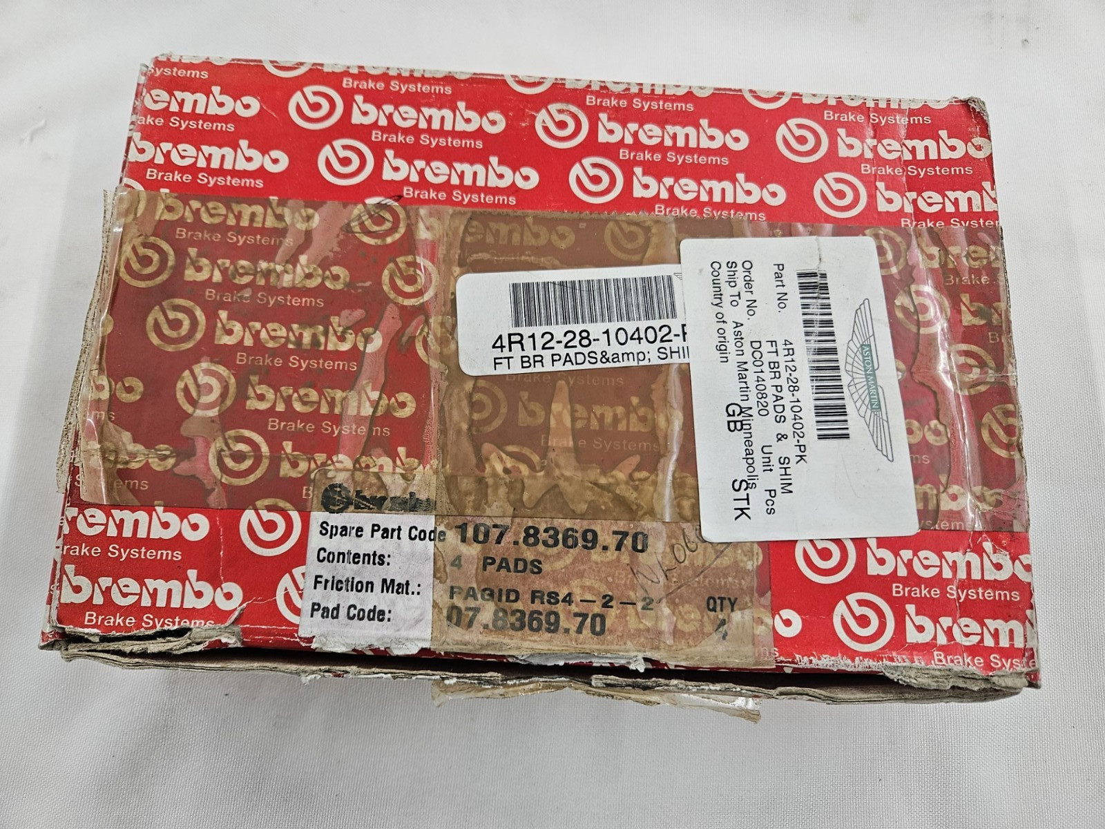 Genuine BREMBO Aston Martin Front Brake Pad Set NEW 4R12-28-10402