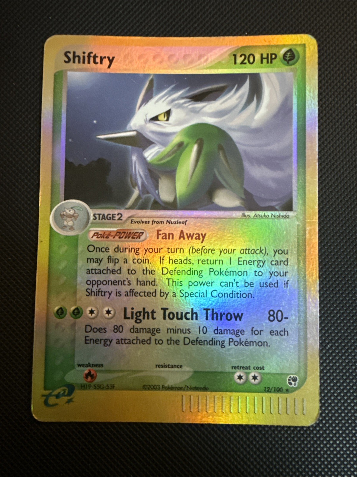 Pokemon Shiftry 12/100 EX Sandstorm Reverse Holo Rare