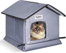 Weatherproof  Insulated Outdoor Cat House - Seamless Base Stays Dry,Easy Ass...