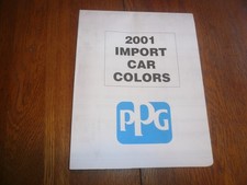 2001 Ppg Import Car Paint Wall Chart - Vintage 2001 Ppg Import Car Paint Wall Chart - Vintage