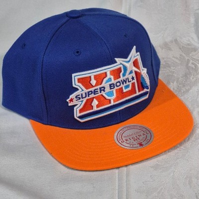 Super Bowl XLI Mitchell & Ness Snapback Hat 3D BLUE ORANGE COLTS BEARS