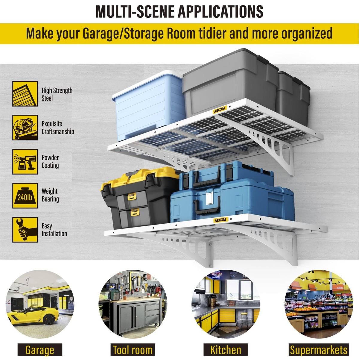 Lev Rack Garage Racking Garage Shelving Units Sealey AP6572 Heavy-Duty Racking Unit With 4 Mesh ...
