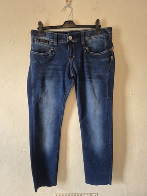 Herrlicher Blaustoff Germany Denim Cut Off Frayed Jeans Piper Size 12 Blue W34