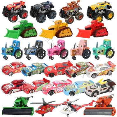 Disney Pixar Cars Alloy Monster Trucks: McQueen, Bulldozer, Tractor - Rare Racer