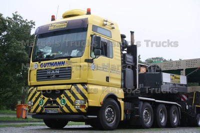 LKW Foto MAN TGA Schwerlasttransporter Deutschland gelb GUTMANN Speditio #m5oz