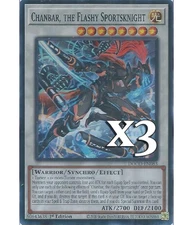 3X Chanbar, The Flashy Sportsknight DOOD-EN083 SR NM 1st Ed Yugioh