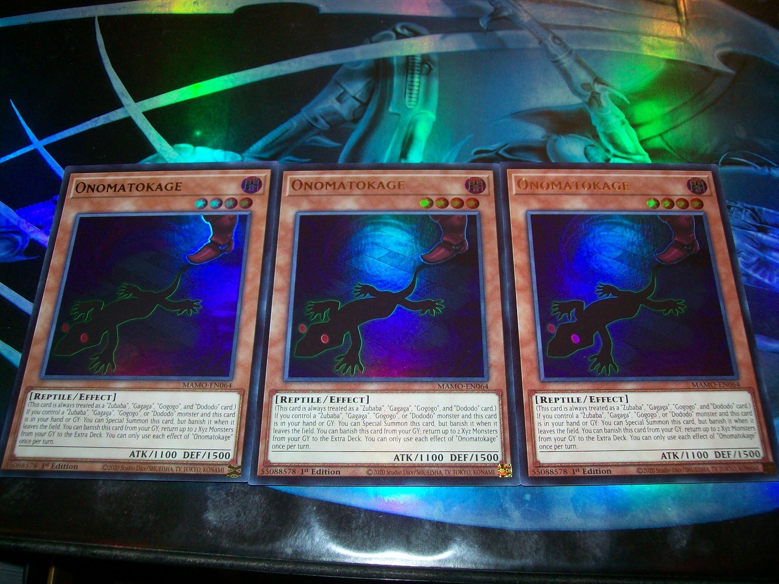 3x Onomatokage 1st Edition Ultra Rare MAMO-EN064 Yu-Gi-Oh!