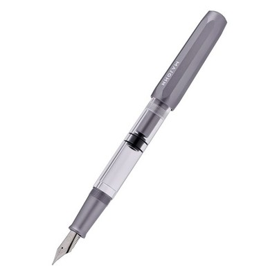 Majohn T1 Piston Fountain Pen Medium Nib, Gray Aluminium Transparent Acrylic ...