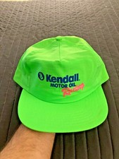 Vintage Kendall Motor Oil Racing Neon Green Snap Back Hat Rare NOS
