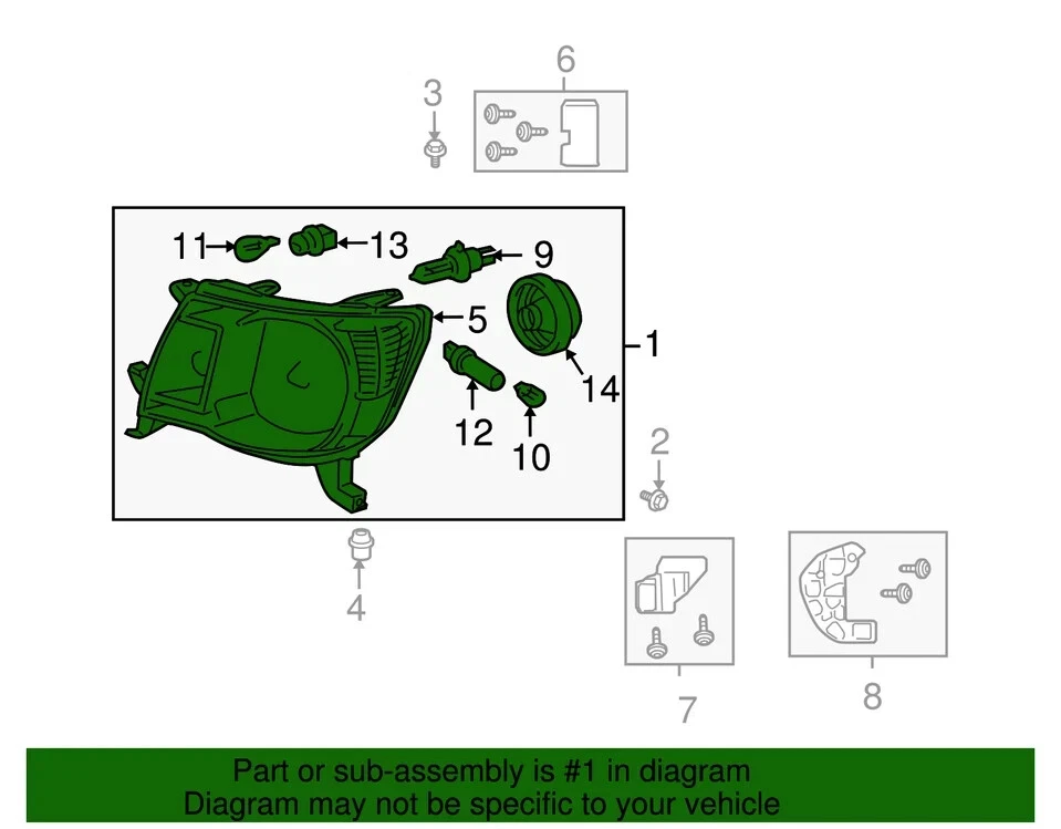 Juego de faros cromados para conductor y pasajero Toyota Tacoma 2005-2011 originales OEM OE Foto 2 de 2