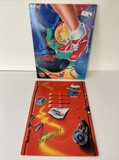 2 Vtg 80s Mead Portfolio Folders 'Sneaks' 'Space Place' Oversized Flap New NOS