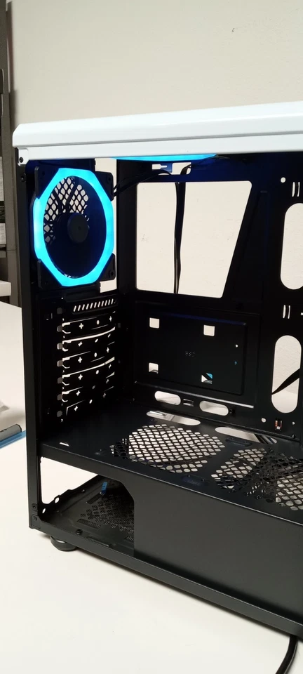 -DIYPC DIY-Model X-W-RGB White Steel / Tempered Glass ATX Mid Tower - Image 4 of 4