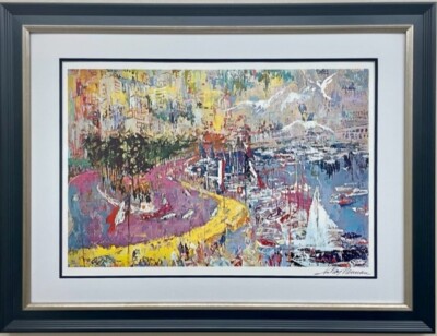 LeRoy Neiman ''The Grand Prix De Monaco'' Framed Hand Signed Art  Auto Race NEW!
