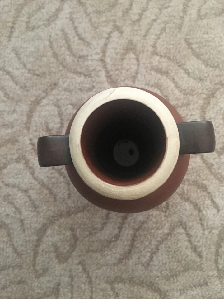 Keramik Ton Vase Krug mit 2 Henkeln Vintage DDR R. 182/1 Made in GDR - Bild 3 von 4