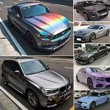 Full Auto Wrap Chameleon Pearl Gloss Mirror Satin Chrome Vinyl Sticker Grey US