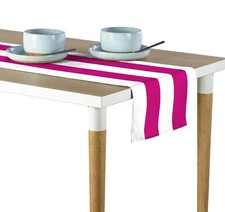 Fuchsia & White Cabana Stripe Table Runners - 12"x72" or 14"x108"