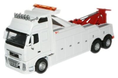 Oxford Maßstab 1:76 Volvo FH Boniface Recovery - Plain White Red Crane