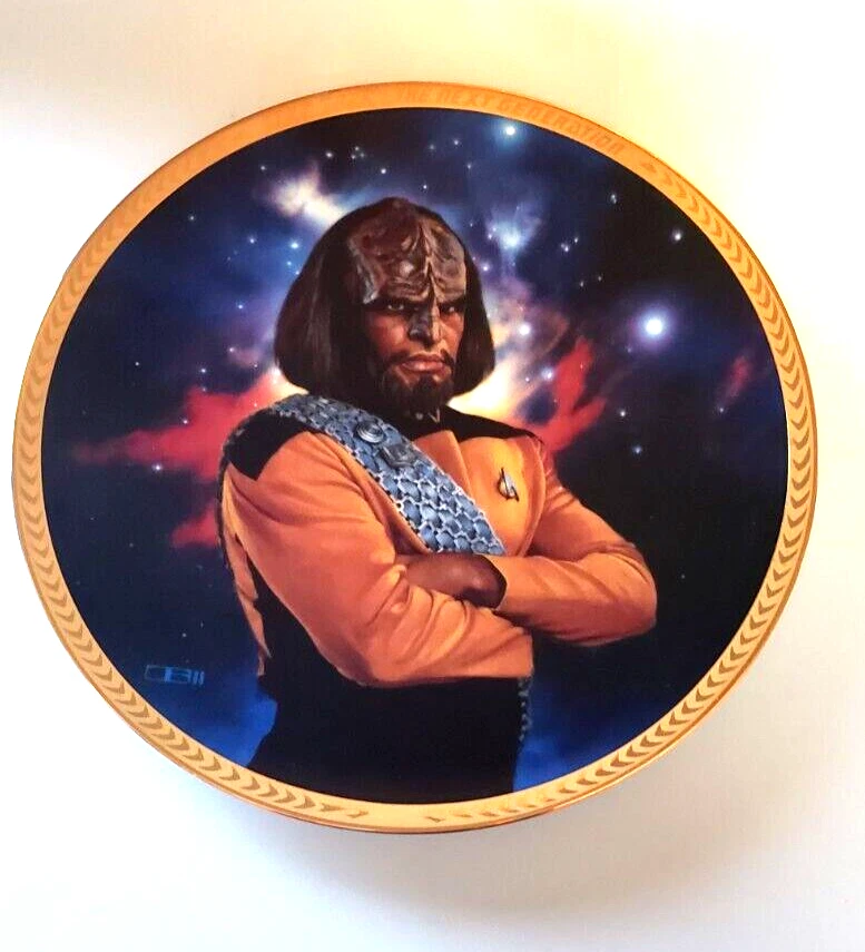 Star Trek Next Generation (TNG) Collector Plate Commander Worf COA 