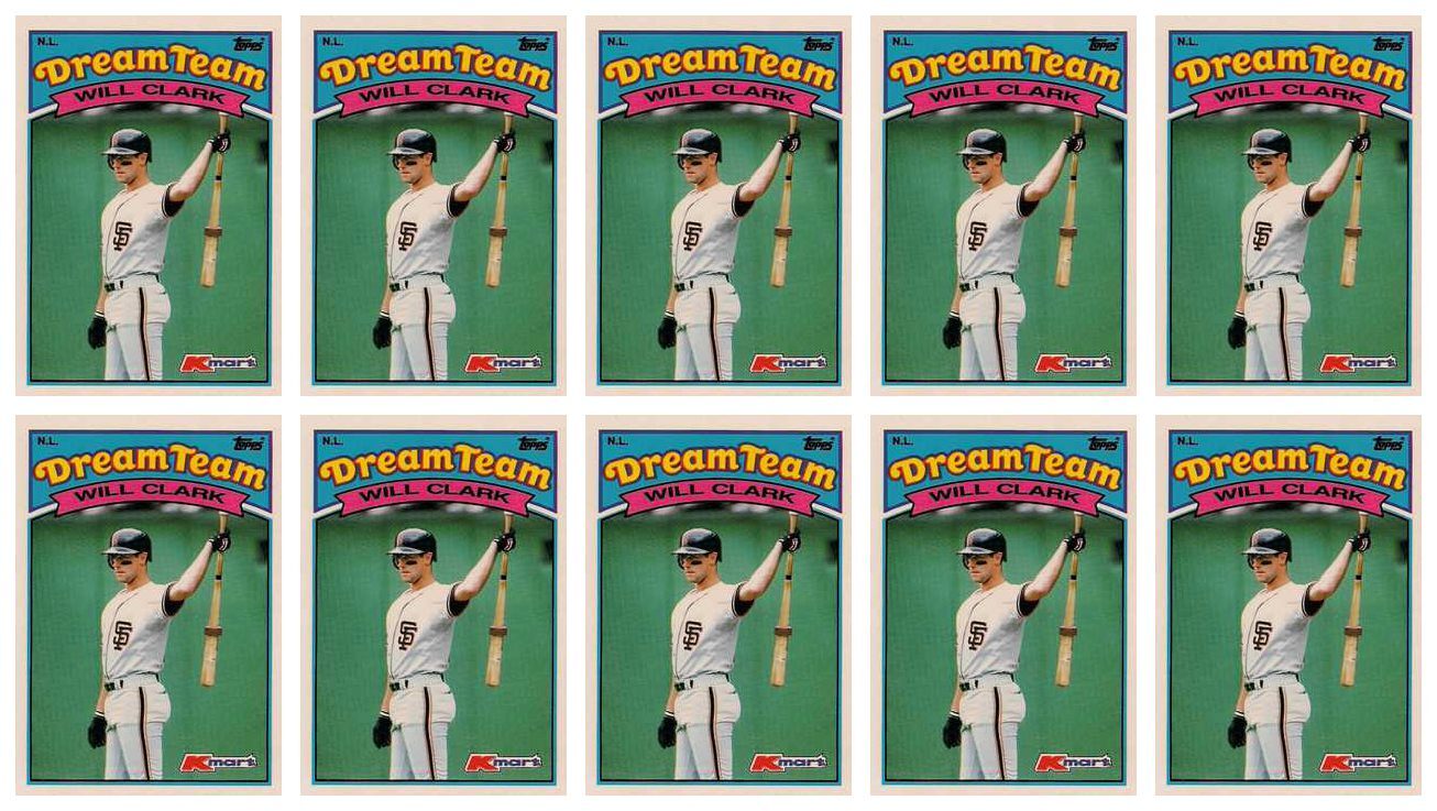 (10) 1989 Topps K-Mart Dream Team Baseball #23 Will Clark Lot Giants