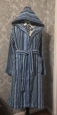 John Lewis Blue Stripe Unisex Bath Robe, Size XS/S, New