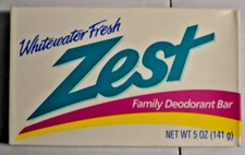 VTG Zest Whitewater Fresh Bar Soap Family Deodorant Bar 5 Oz 1992 New in Package