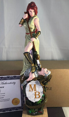 Moddy Brew Gorgon Conquest Red Ale Beer Tap Handle Rare Figural Girl Tap Handle