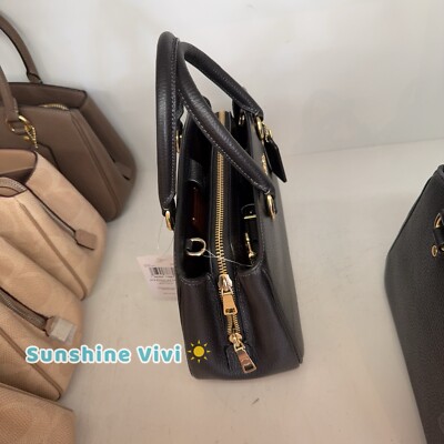 NWT Coach Small Savannah Leather Carryall Satchel CAL54 Gold/Black