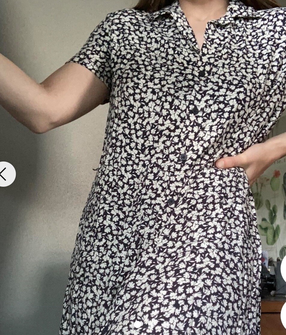 French Connection Collared Button down Floral bla… - image 1