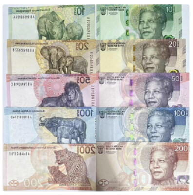 200 Note Rsa Set 5 2023 South Africa 10 20 50 100 200 Rand P 148 149 150 151 152 UNC ...