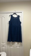 Lane Bryant blue sleeveless lace dress with sheer chest/shoulders area Size 18
