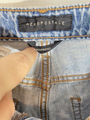 Jeans Aeropostale Destroyed Look Taille 7/8 S - 100% Coton, Coupe Straight Leg Pour Petites