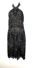 BOCCIO COUTURE SLEEVELESS BLACK EMBELLISHED MINI DRESS PARTY DRESS  SMALL