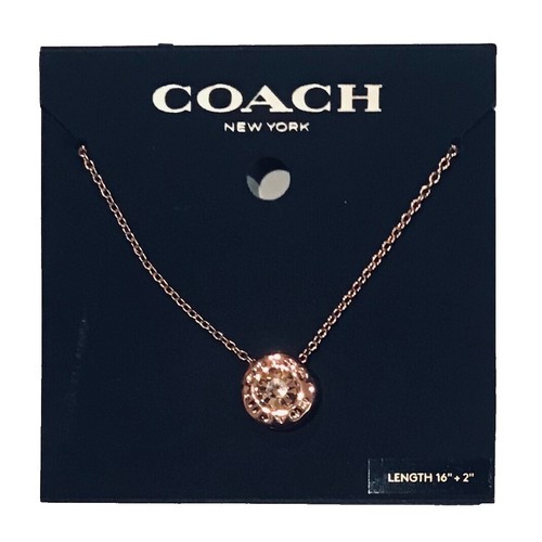 NWOT Coach Signature C Logo Crystal Necklace Gold Tone | eBay