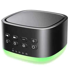 Magicteam White Noise Machine 10 Colors Lights and 25 Soothing Sounds Sleep S...