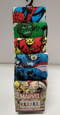 Marvel Comics NEW 6 PR Crew Socks Men's S 8-12 Spiderman,Hulk,Captain America