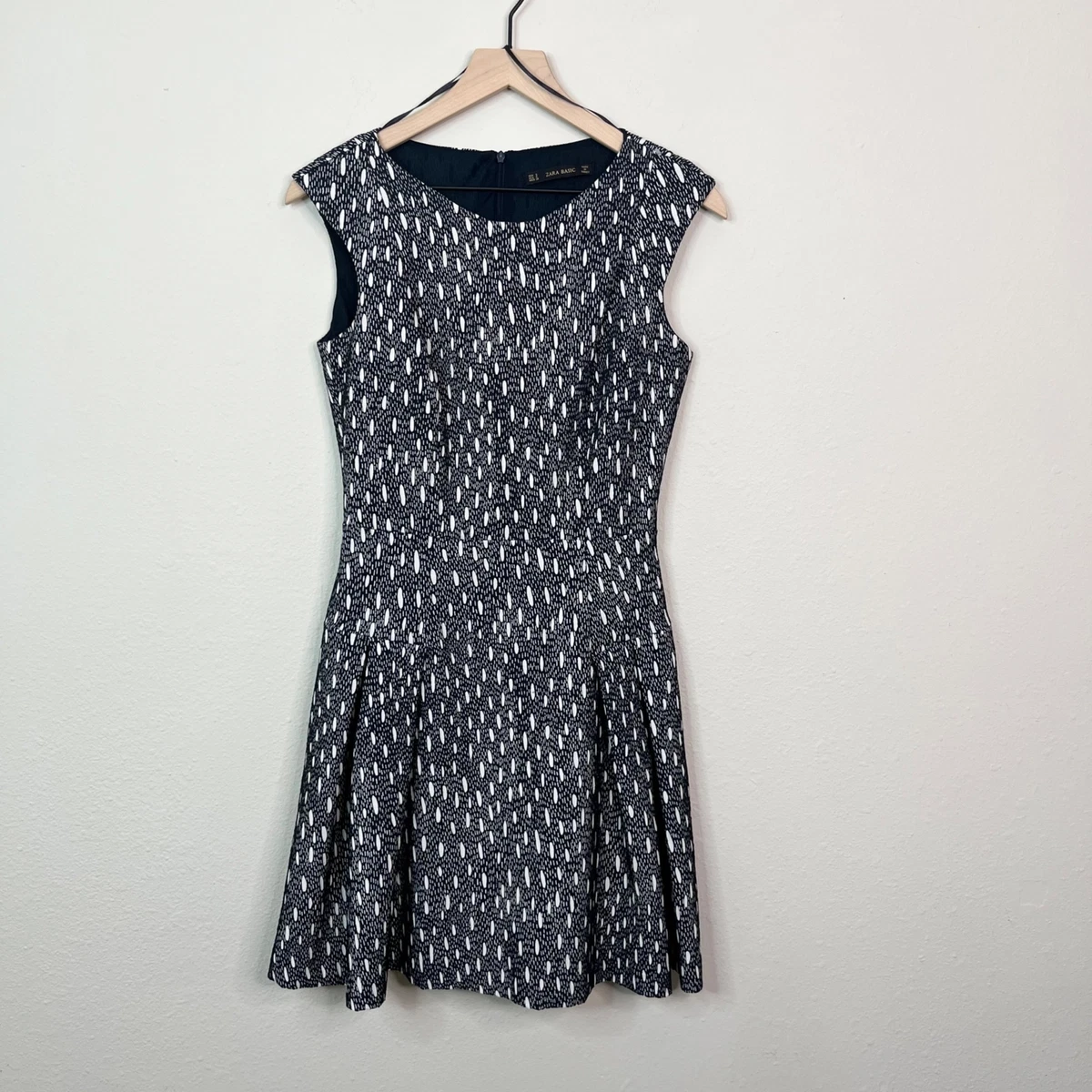Zara polka dot dress navy cheap
