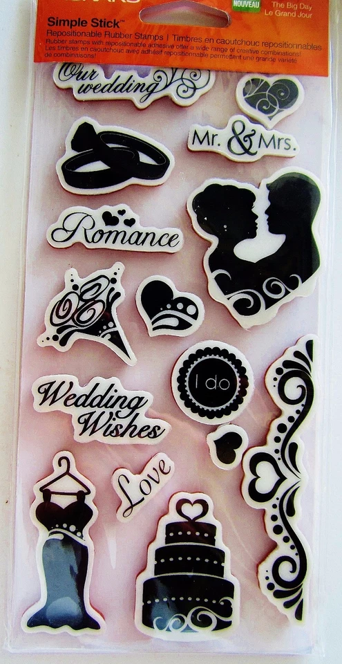 3 Packs of Fiskars Cling Rubber Stamp Sets True Love Big Day & Perfect Blend NEW Foto 2 de 4