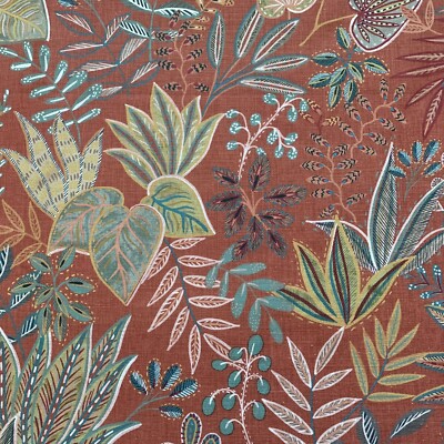 Jane Churchill Gardinenstoff EVANGELINE PAPRIKA 3,6m Leinenmischung Blumenmuster