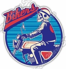 Biker Skull Rider Vintage Bike Grunge Car Bumper Window Vinyl Sticker Decal 4.6"