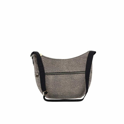 Sc. -15% Borsa Borbonese Luna Bag MEDIUM con Tasca Natural/Black 934109I15  | eBay