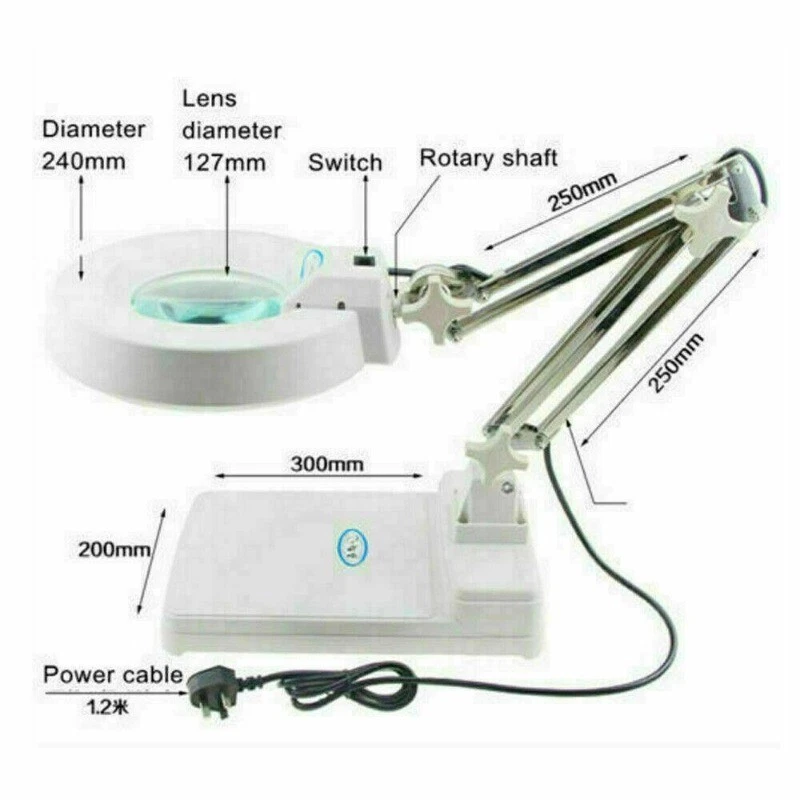 5X 10X 15X 20X Magnifying Lamp LED Magnifier Desk Table Task Craft Work Bench - Image 4 of 4