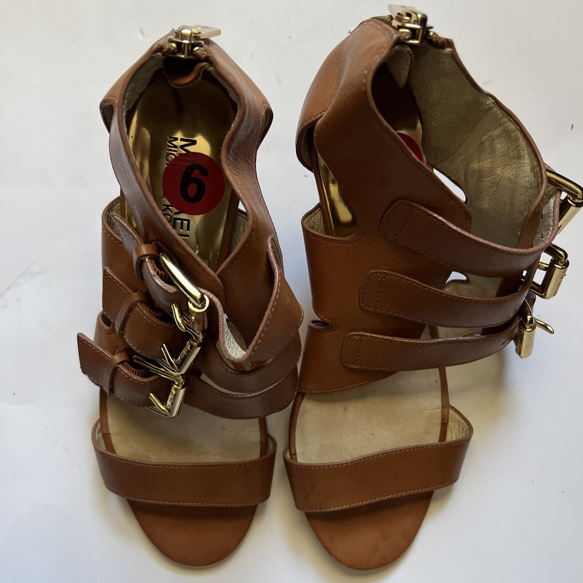 Michael Kors Viola Sandal 6M Womens Leather Heeled Sandal Gladiator Casual