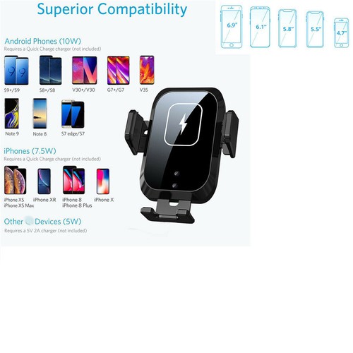 15W Wireless Fast Charging Car Charger Cell Phone Holder Air Vent Mount Stand - Zdjęcie 17 z 21