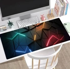 3D Triangles Gaming Mouse Pad Cool Geometric Gamers Keyboard Desk Mat Non Slip